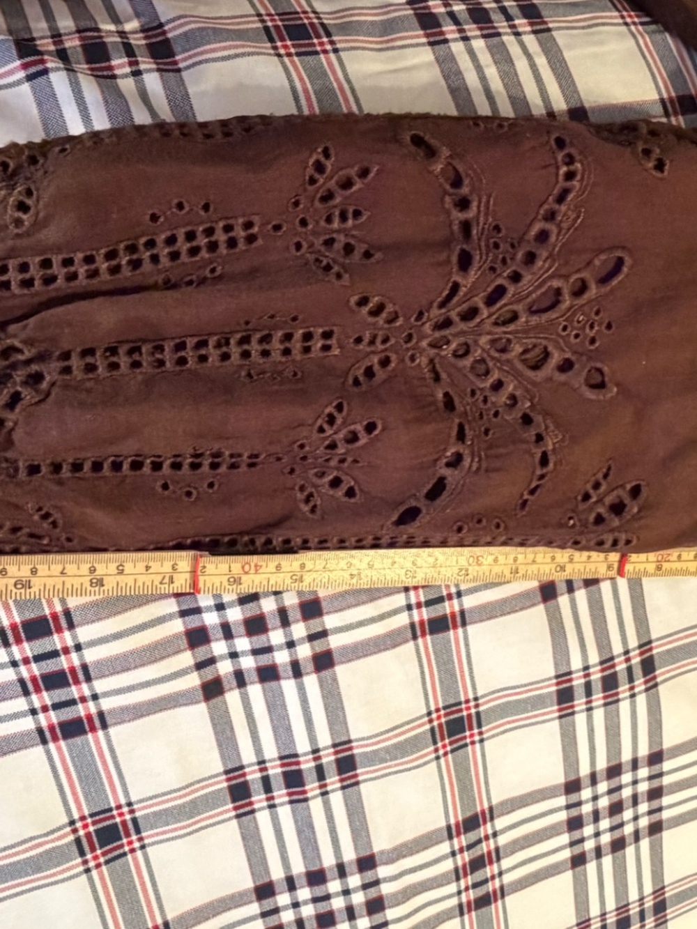 J.Mclaughlin 3/4 Sleeve Linen Blend Newbury Eyelet Dress Lined Brown Women's XL - Picture 13 of 13